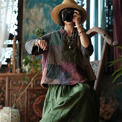 JNT Vintage Patchwork Cotton Top