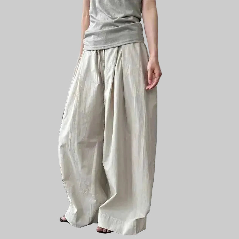 women_fashion - littlescollectionPantsJNT Cotton High - waisted Versatile Lace - up Straight - leg Pantslittlescollection