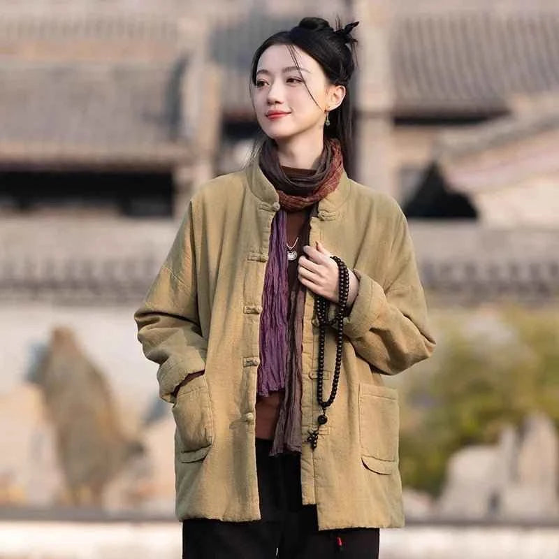 Vintage Ramie Parkas Stand Collar