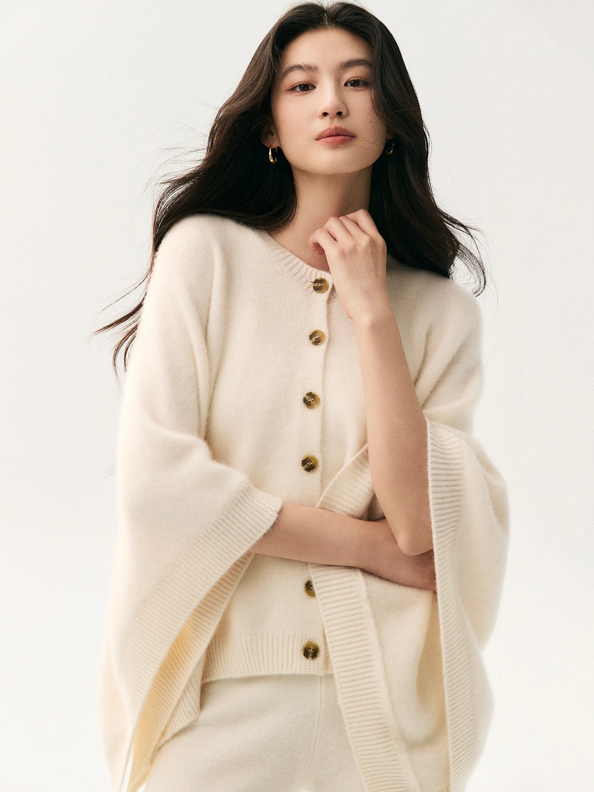 The Celeste 100% Cashmere Cape Cardigan Women