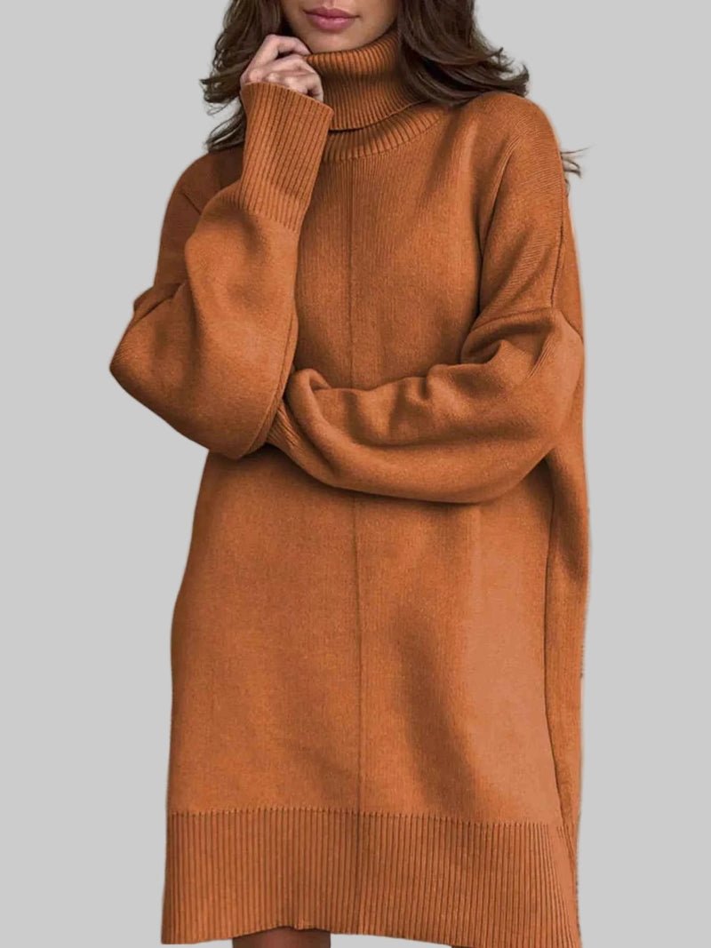 women_fashion - littlescollectionSweater dressesSolid Color Drop Shoulder Sweater Dresschristmas dresses