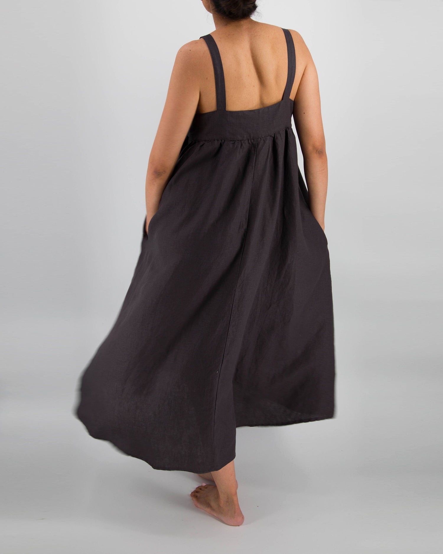 women_fashion - littlescollectionlinen dressRehana Linen Midi Strap Dress Linencasual dress