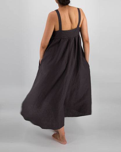 women_fashion - littlescollectionlinen dressRehana Linen Midi Strap Dress Linencasual dress