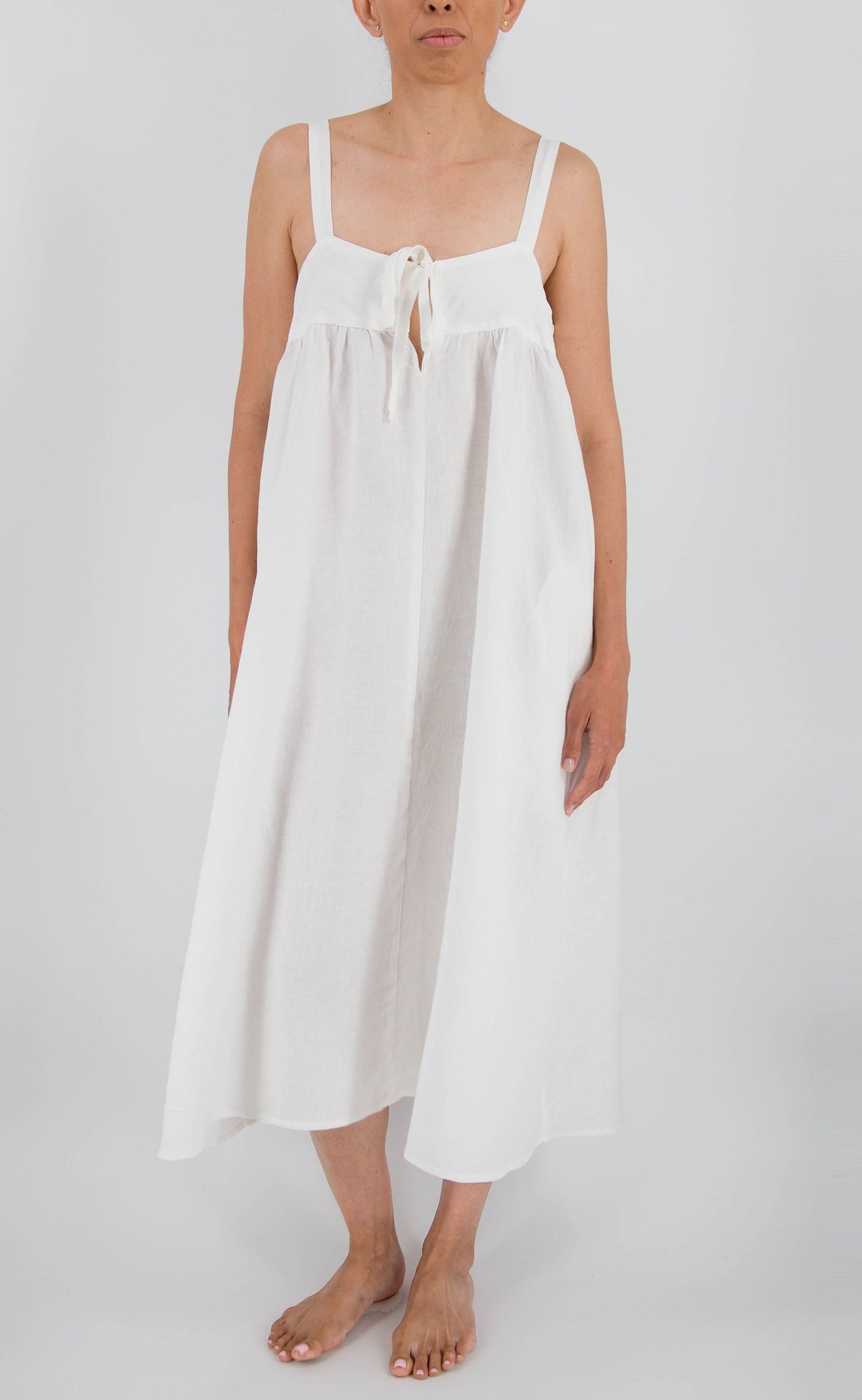 women_fashion - littlescollectionlinen dressRehana Linen Midi Strap Dress Linencasual dress