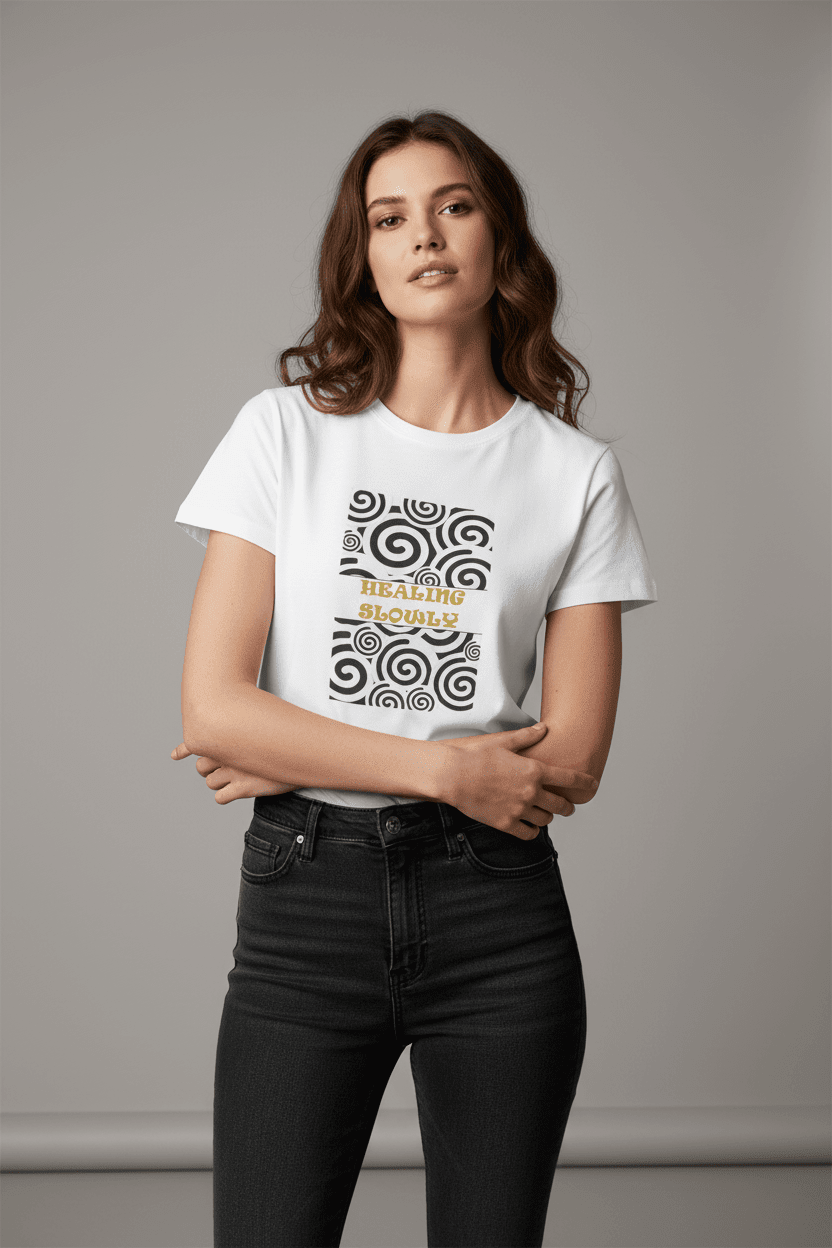 women_fashion - littlescollectiontshirtHealing Slowly Graphic Cotton T-Shirtcotton t-shirt women