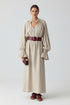 women_fashion - littlescollectionlinen dressSienna Tie Neck Flounce Sleeve Maxi Dress Womencotton - linen