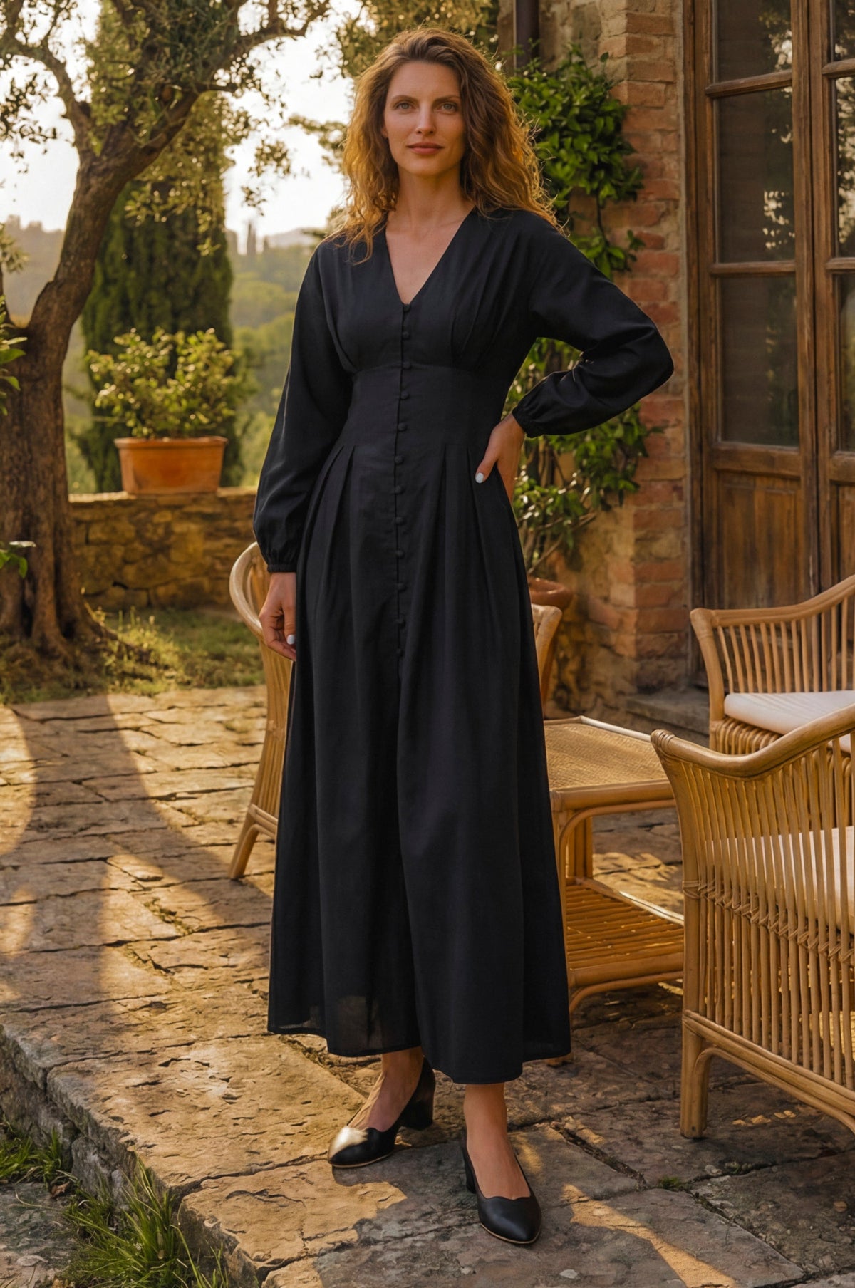 Toscana Button Down Linen Dress