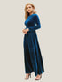 Tie Front Long Velvet Maxi Dress