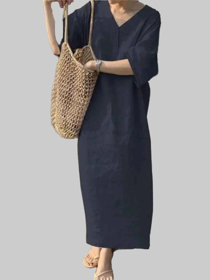 Vintage Simple Style Lady Maxi Dress