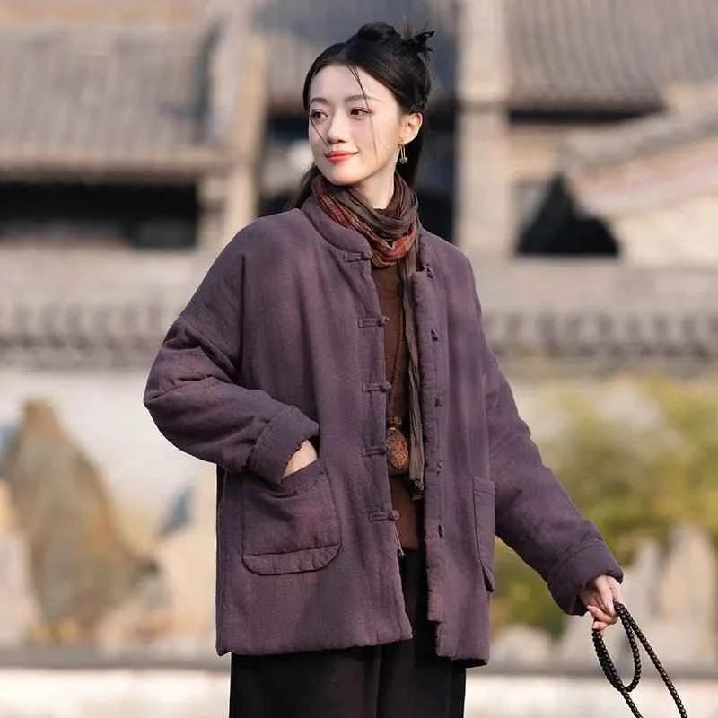 Vintage Ramie Parkas Stand Collar