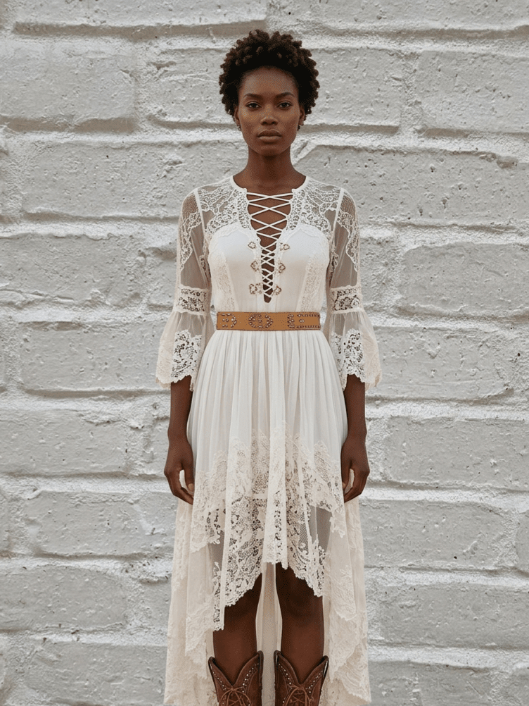 women_fashion - littlescollectionDressLace Trimmed High - Low Vintage Dress Womenelegant dress women