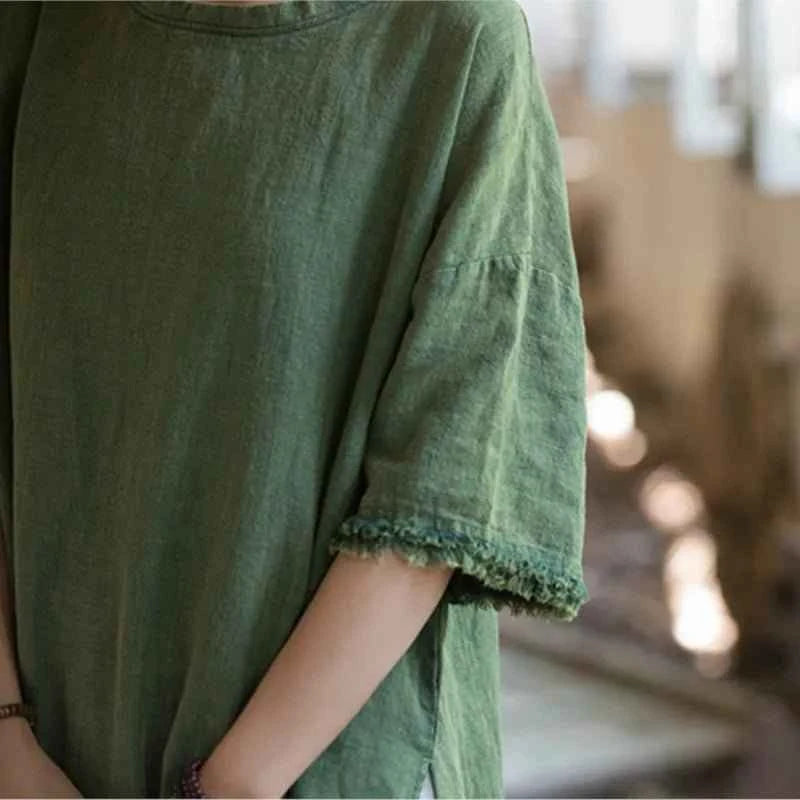 JNT Women Vintage Ramie Soft Dress
