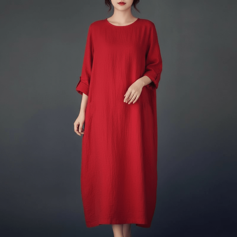 baggy maxi dress in red
