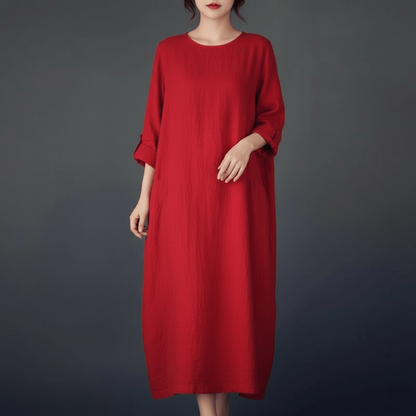 baggy maxi dress in red