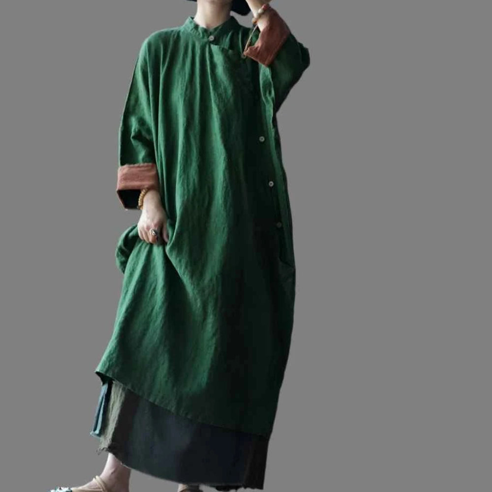 JNT Emerald Vintage Linen Dress