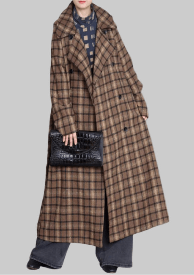 women_fashion - littlescollectionCoats JacketsJNT Women Vintage Wool Coats Bandage Plaidjacket women