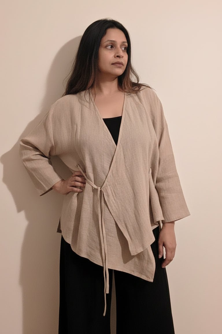 BohoLittlesEdit - blouse - Sienna Boho Wrap Linen Blouse