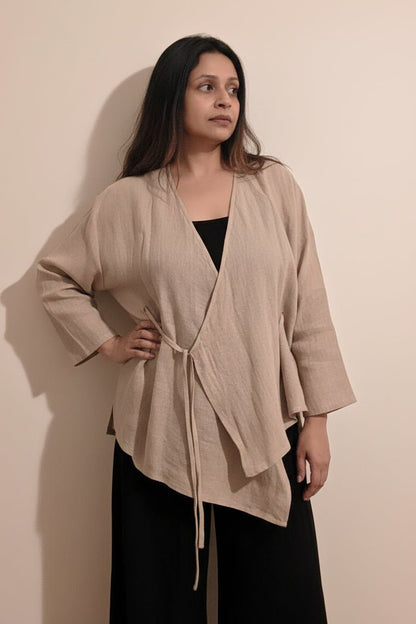 BohoLittlesEdit - blouse - Sienna Boho Wrap Linen Blouse
