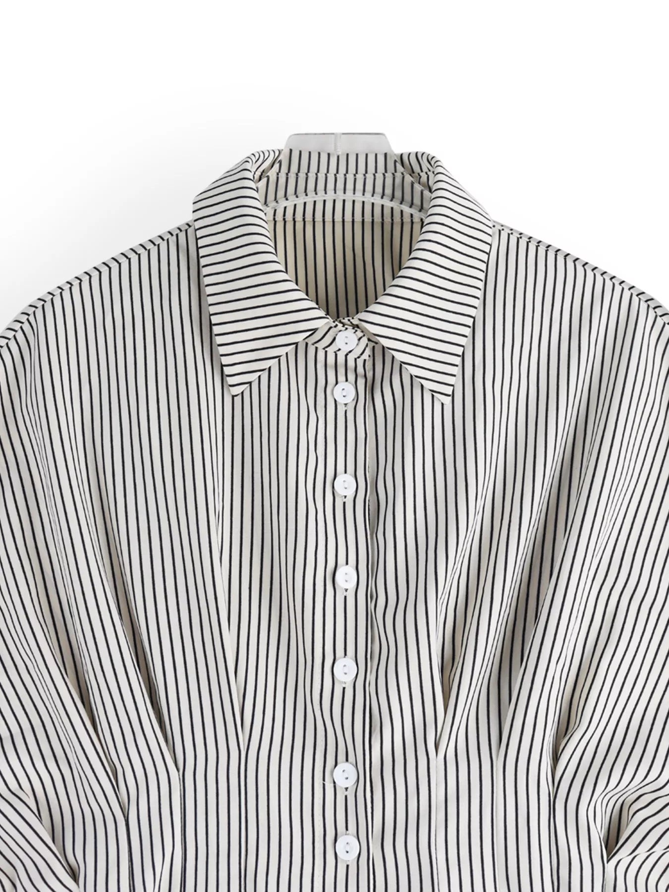 Striped shirt with a collar on a white background