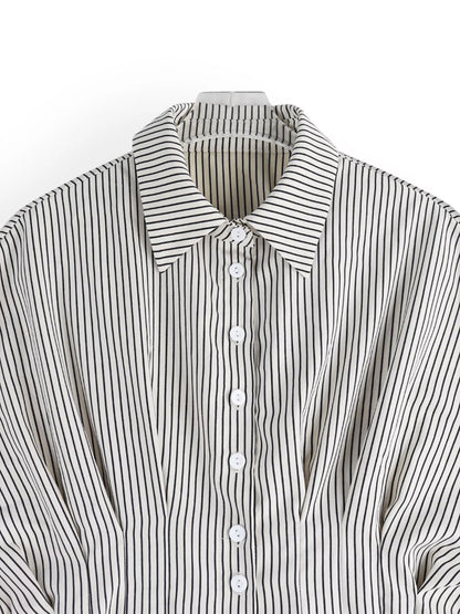 Striped shirt with a collar on a white background