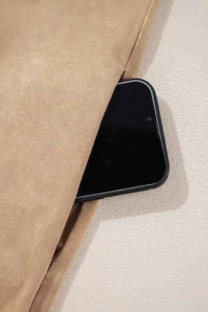 Stud Beaded Star Pocket Cotton Shirt Dress