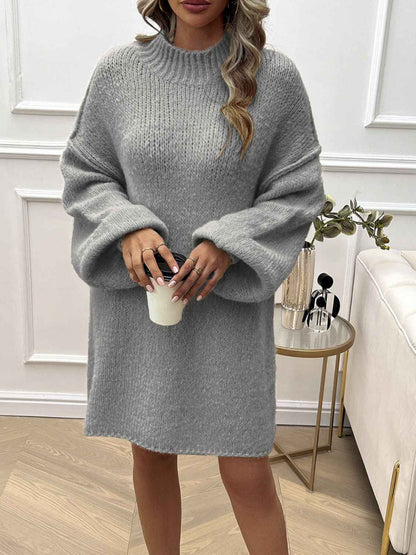 Devine Mock Neck Sweater Dress