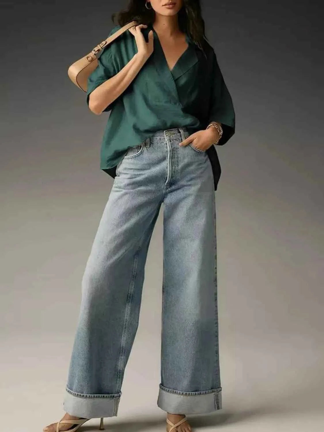 Collared Neck Half Sleeve Blouse