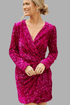 women_fashion - littlescollectionmini dressSequin Surplice Long Sleeve Mini DressSequin dress