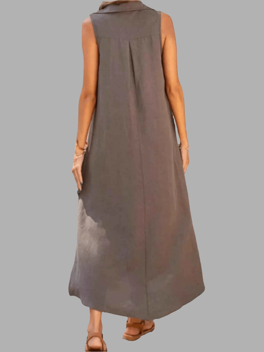 women_fashion - littlescollectionLong dressSide Slit Sleeveless Classic Long Dress Plus Size