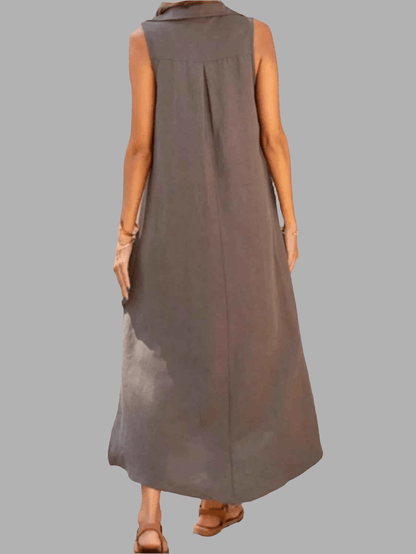 women_fashion - littlescollectionLong dressSide Slit Sleeveless Classic Long Dress Plus Size