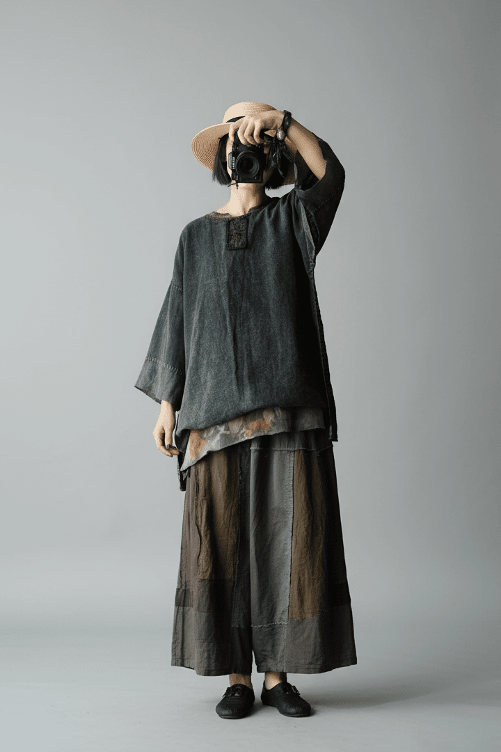 women_fashion - littlescollectionblouseVintage Embroidery Cotton Linen Tee and Skirt Set WomenChinese style top