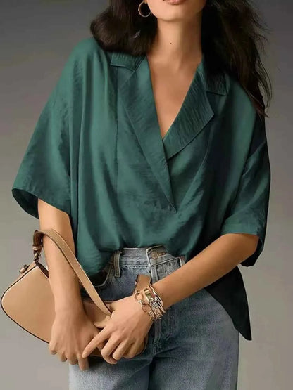 Collared Neck Half Sleeve Blouse