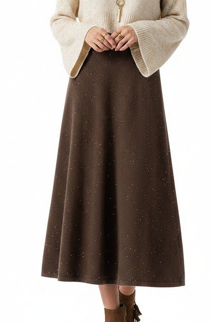 BohoLittlesEdit - Cashmere skirts - 100% Cashmere Pleated Ankle Skirt