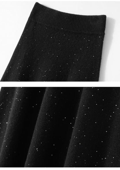 BohoLittlesEdit - Cashmere skirts - 100% Cashmere Pleated Ankle Skirt