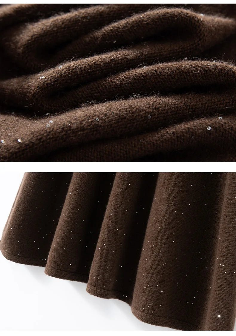 BohoLittlesEdit - Cashmere skirts - 100% Cashmere Pleated Ankle Skirt
