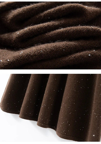 BohoLittlesEdit - Cashmere skirts - 100% Cashmere Pleated Ankle Skirt