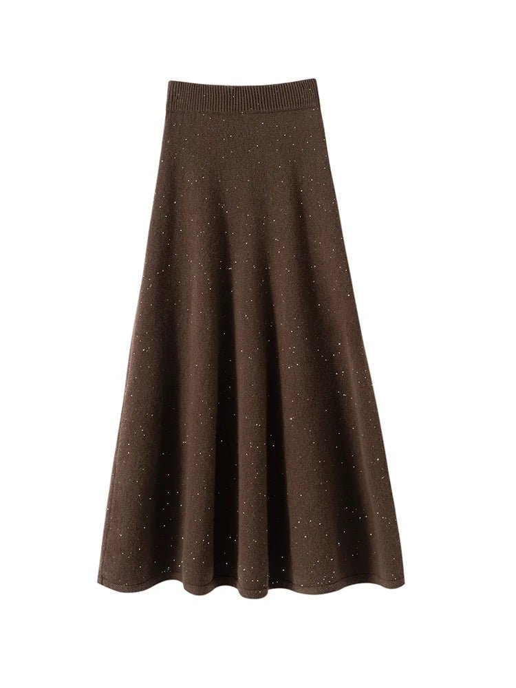 BohoLittlesEdit - Cashmere skirts - 100% Cashmere Pleated Ankle Skirt