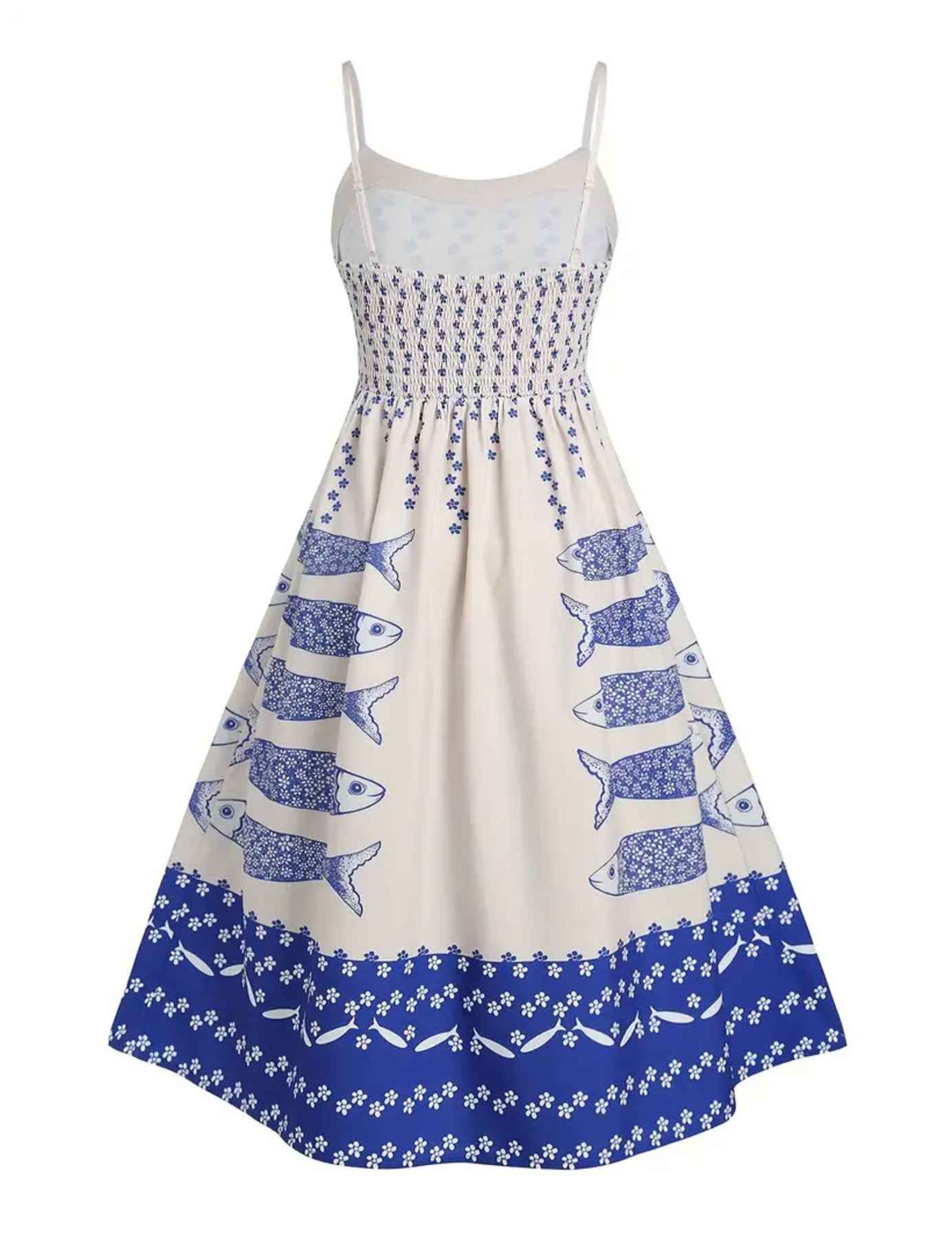 women_fashion - littlescollectionDressSardine Print Spaghetti Strap Midi - Women&