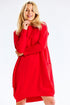 Oversized Cotton Midi Dress - Long Sleeve Sweatshirt with Pockets