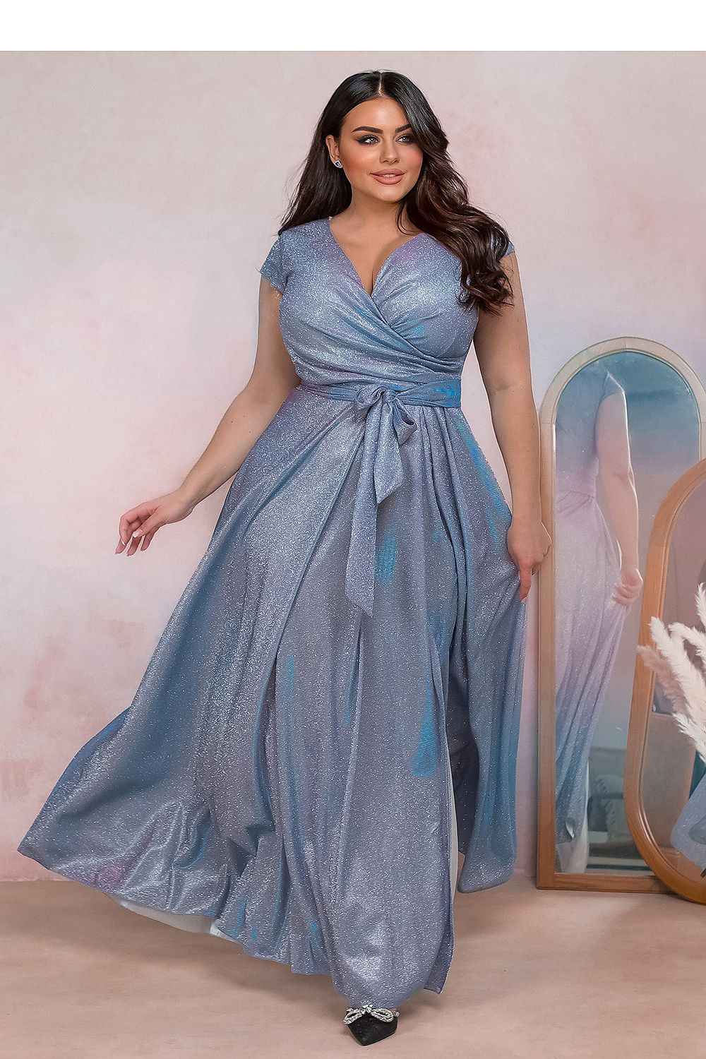 Plus size Waist Tie Cotton Long dress