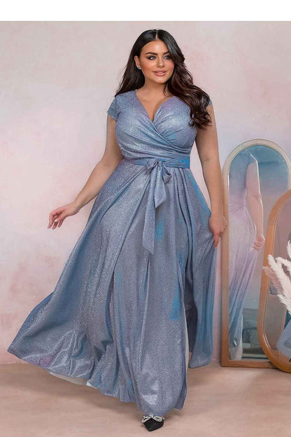 Plus size Waist Tie Cotton Long dress