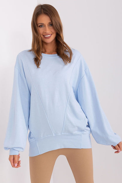 women_fashion - littlescollectionSweaterOversized Cotton Blend Baloon Sleeve Sweatshirt – Moda PolishMatterhorn_ProductId_216158