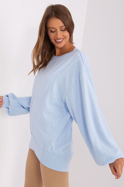 women_fashion - littlescollectionSweaterOversized Cotton Blend Baloon Sleeve Sweatshirt – Moda PolishMatterhorn_ProductId_216158