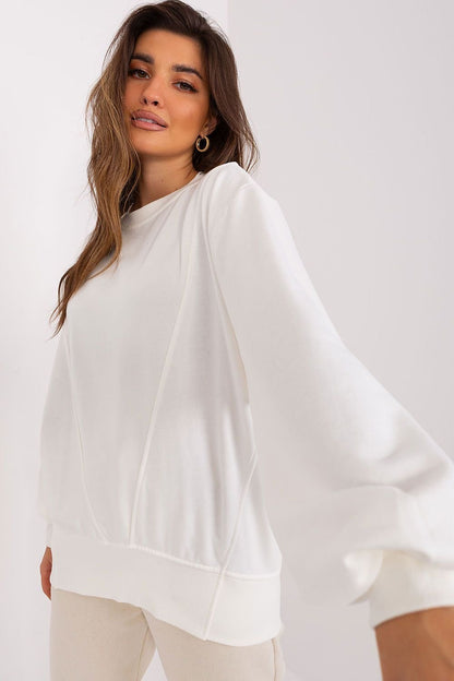 women_fashion - littlescollectionSweaterOversized Cotton Blend Baloon Sleeve Sweatshirt – Moda PolishMatterhorn_ProductId_216158