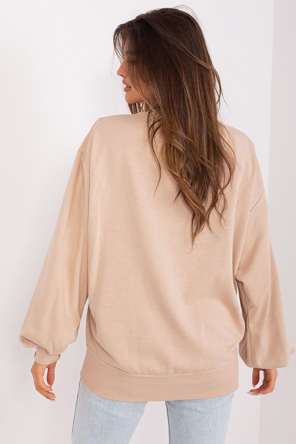 women_fashion - littlescollectionSweaterOversized Cotton Blend Baloon Sleeve Sweatshirt – Moda PolishMatterhorn_ProductId_216158