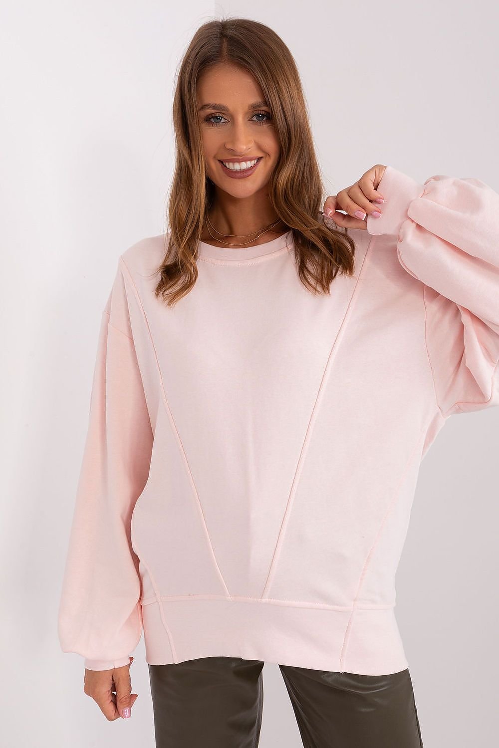 women_fashion - littlescollectionSweaterOversized Cotton Blend Baloon Sleeve Sweatshirt – Moda PolishMatterhorn_ProductId_216158