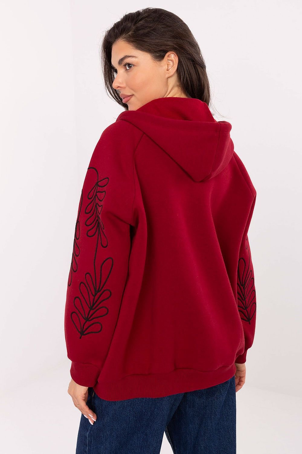 women_fashion - littlescollectionSweaterEmbroidered Cotton Sweatshirt With HoodMatterhorn_Color_black
