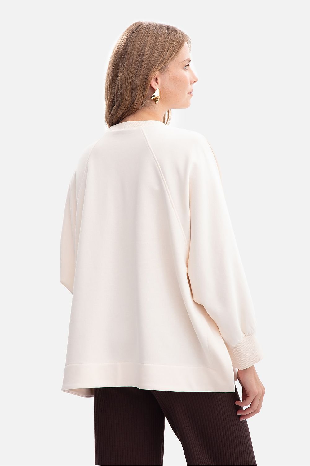 women_fashion - littlescollectionSweatshirt womenStylish Raglan Oversized Cotton Sweatshirt OF EleganceMatterhorn_Color_beige