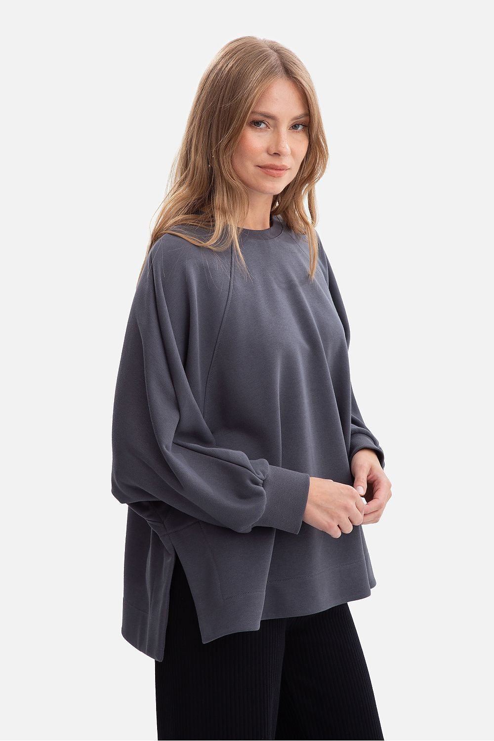 women_fashion - littlescollectionSweatshirt womenStylish Raglan Oversized Cotton Sweatshirt OF EleganceMatterhorn_Color_beige
