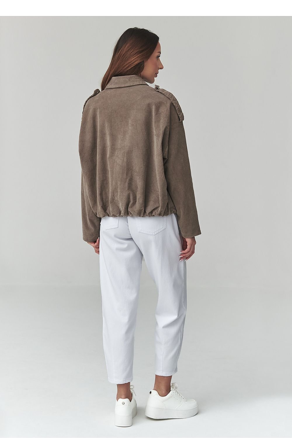 women_fashion - littlescollectionJacketsCorduroy Cotton Bomber Jacket | Zip - Up Loose Fit | One Sizecotton jacket